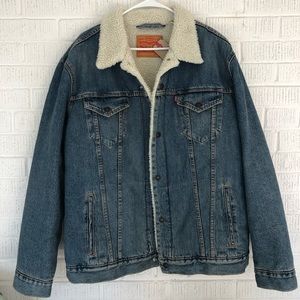 Levi Strauss Denim Trucker Jacket Sherpa Lined